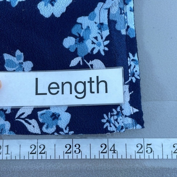 Michael Kors Blouse Top Shirt Womens XL Extra Large Blue Floral Button Peasant - Picture 14 of 14